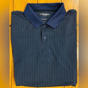 Bonobos Golf Slim Fit Polo Shirt, large, navy dot pattern, casual, UPF 50+